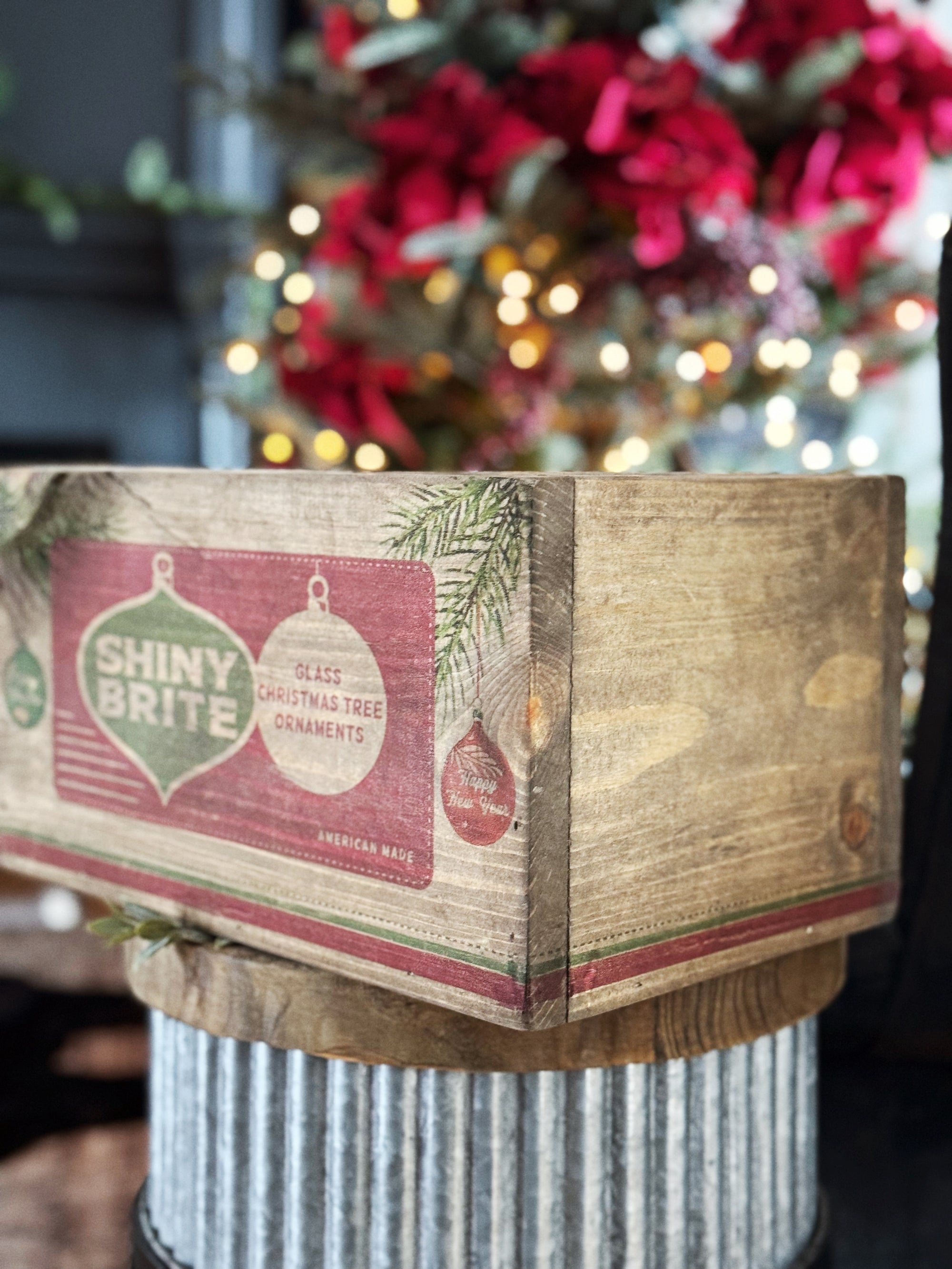 Shiny Brite Red Crate