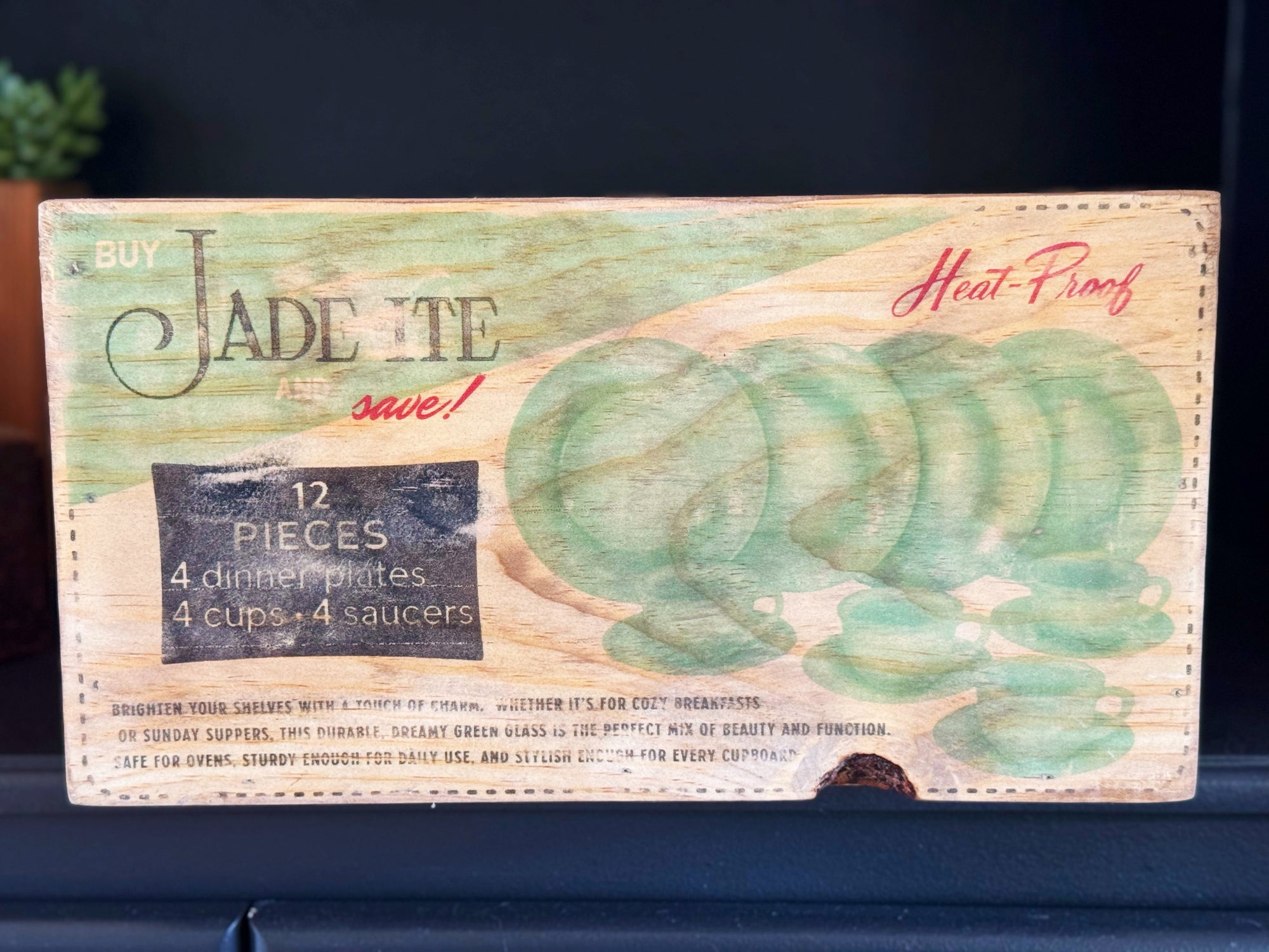 Jadeite Dinnerware Crate