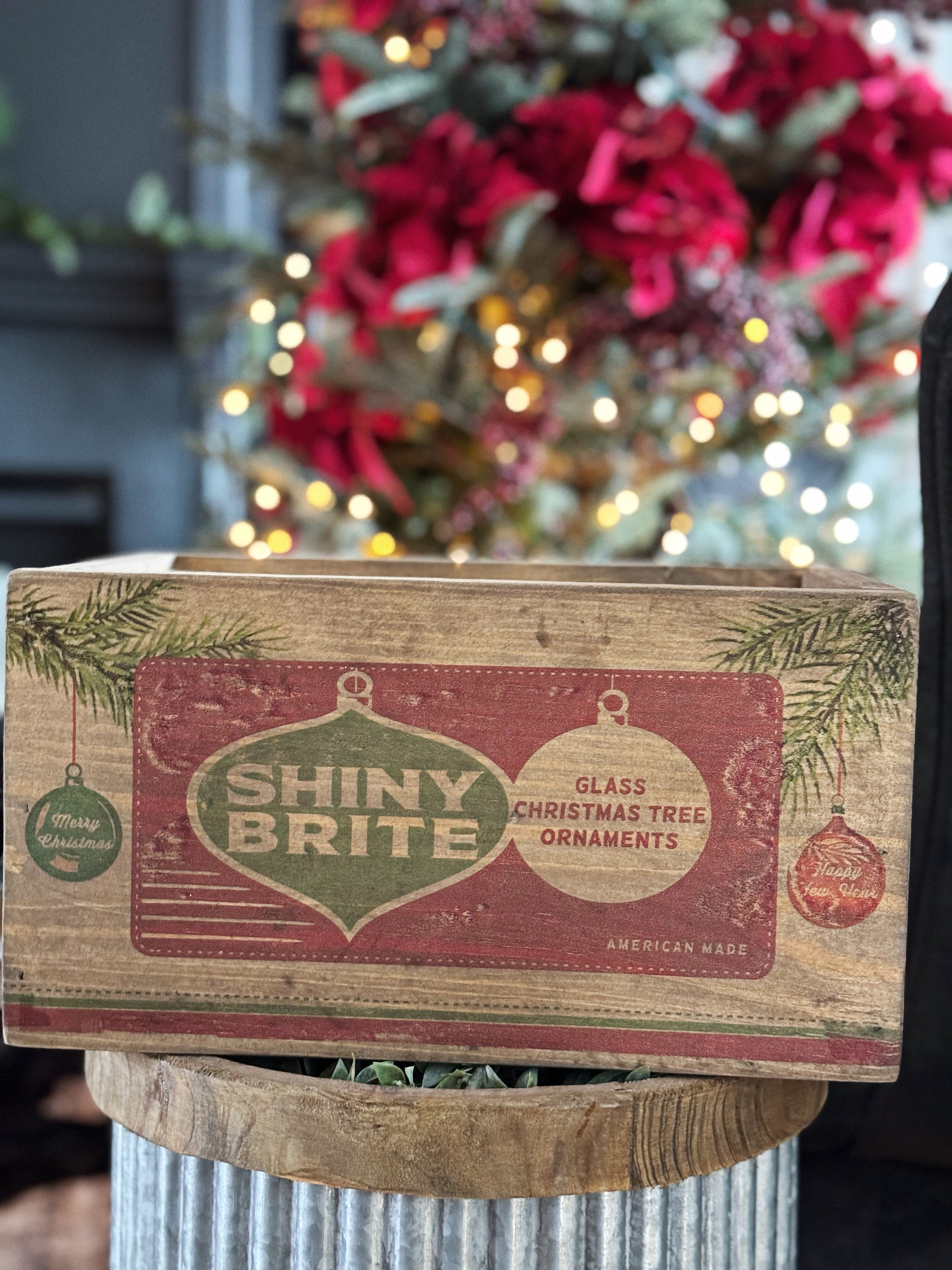 Shiny Brite Red Crate