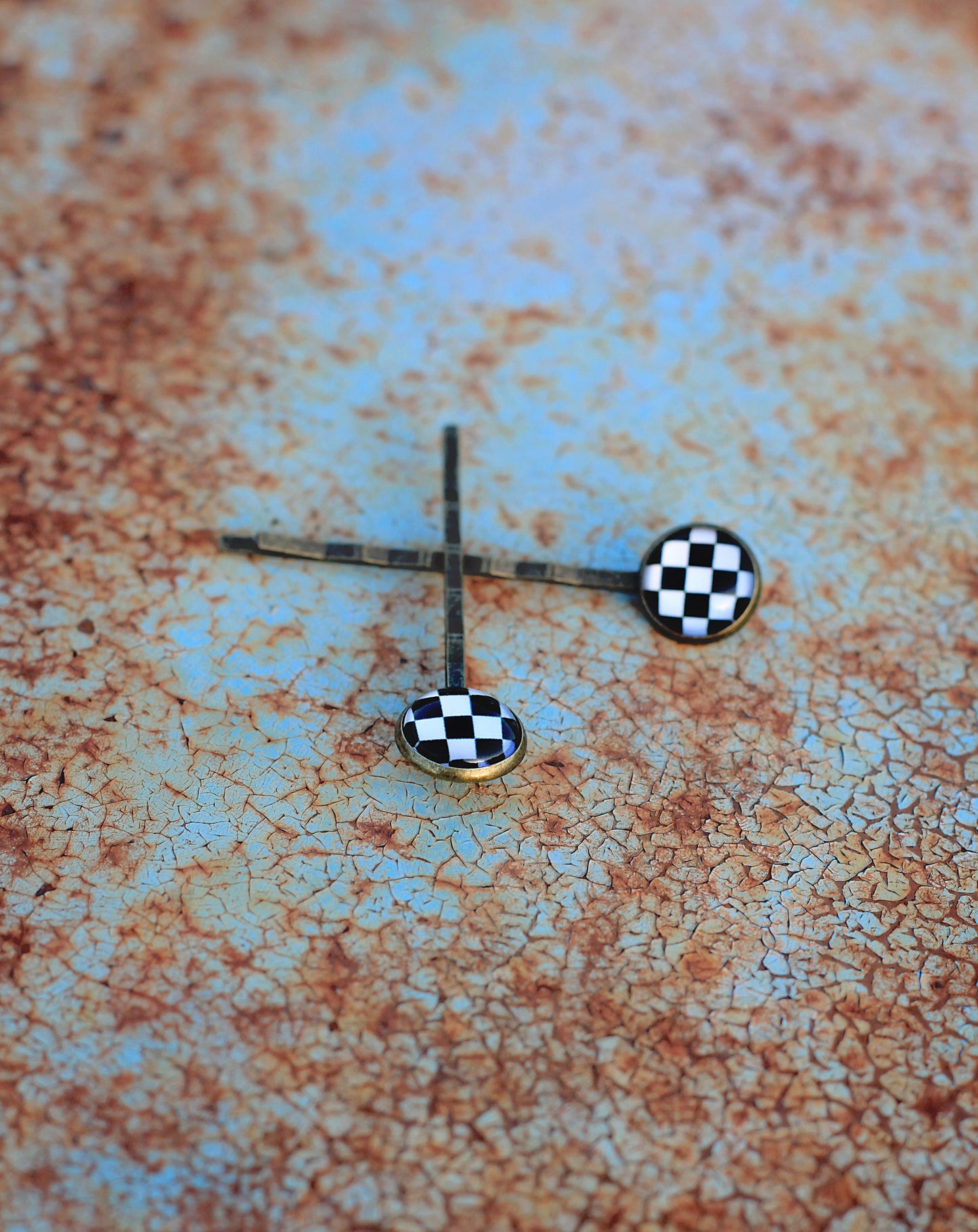 Checkerboard Bobby Pin