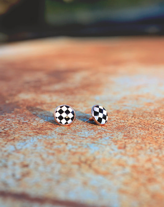 Checkerboard Earring Studs