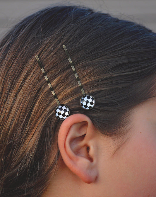 Checkerboard Bobby Pin