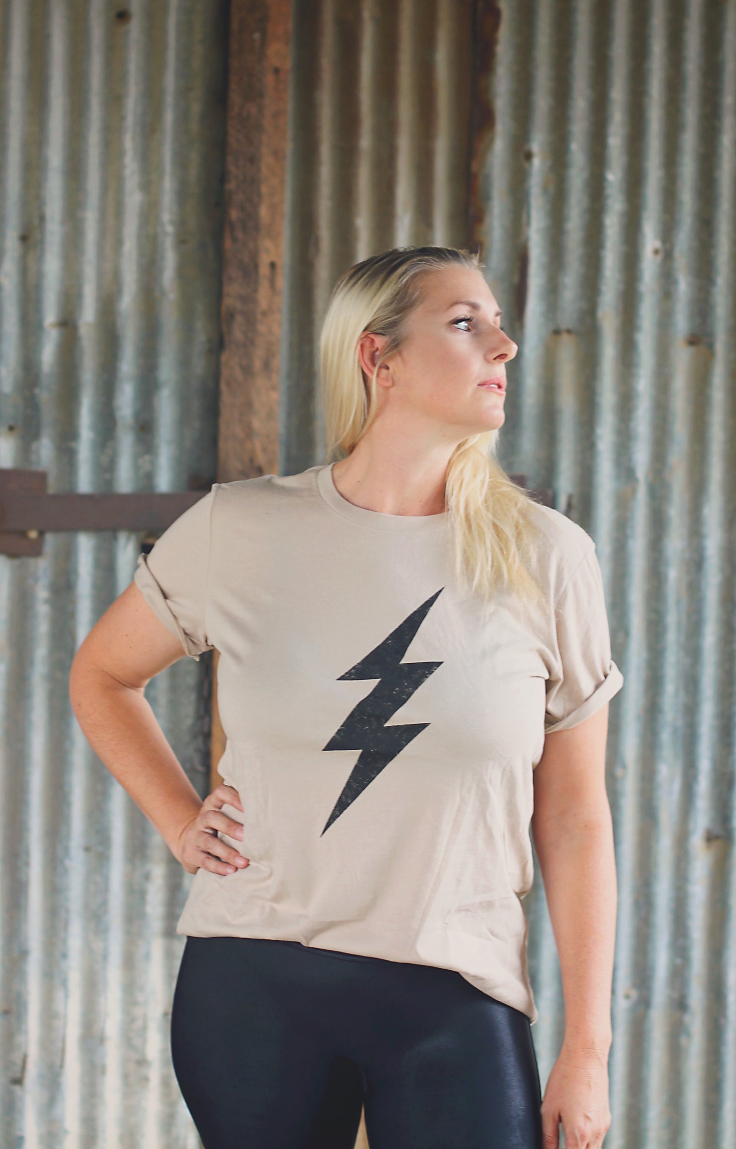 Vintage Electric Tee Tan