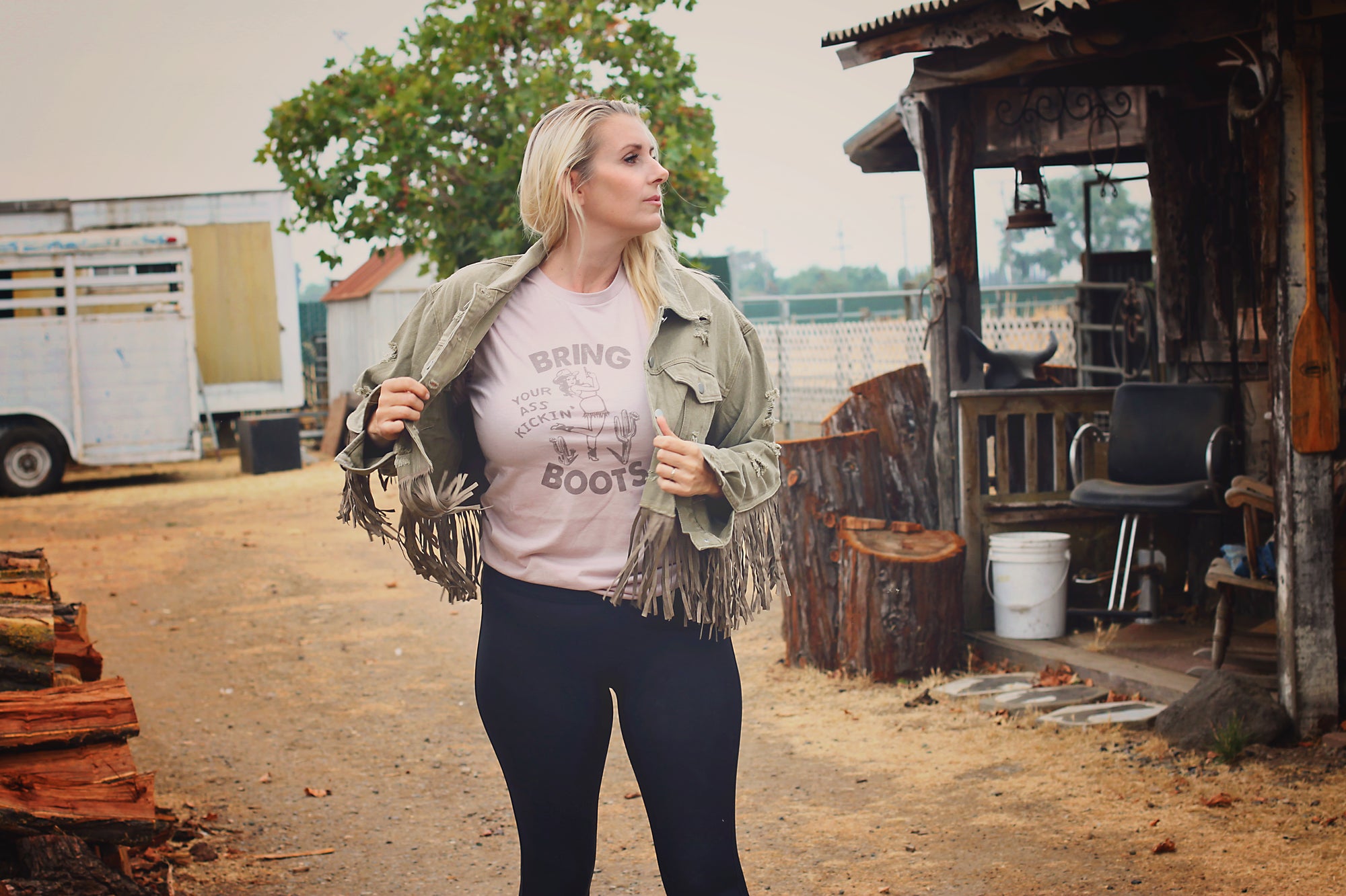 Olive Fringe Jacket