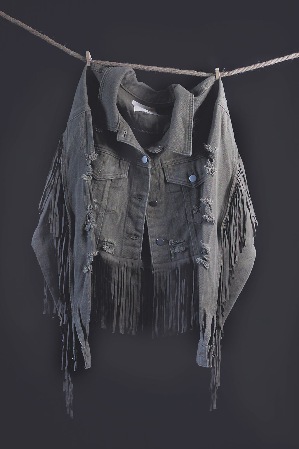 Olive Fringe Jacket